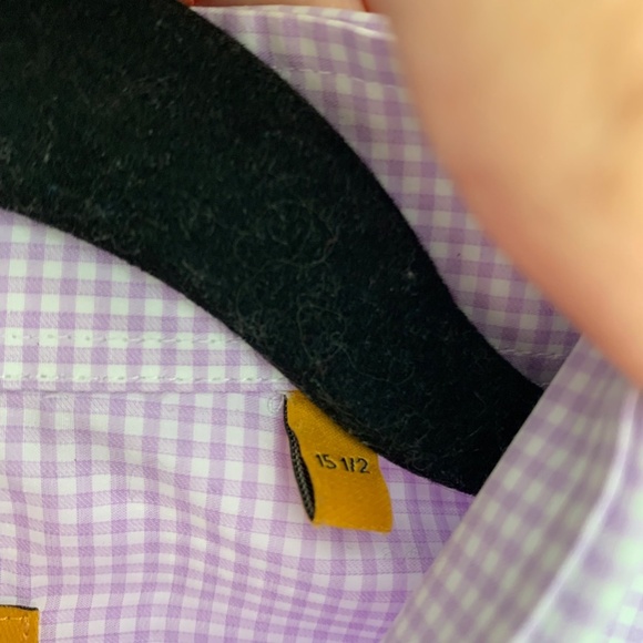 Hickey Freeman Men's Dress Shirt Purple Check Size 15.5" M - Picture 3 of 3